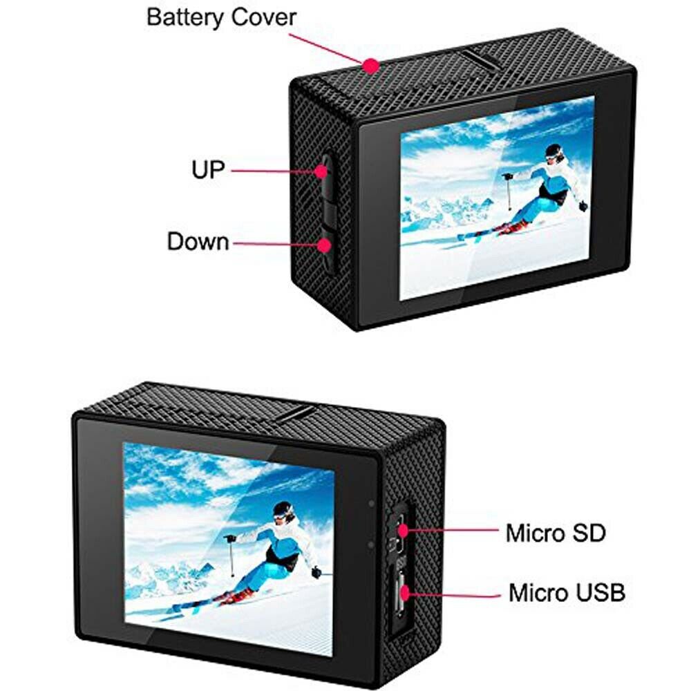 2 inch Ultra HD 1080P Action Camcorder Sports DV Camera DVR Under 30M Waterproof