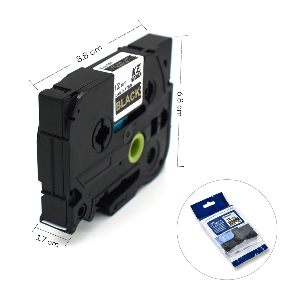 12mm Tze334 or sur noir stratifié étiquette bande Cassette cartouche étiquette ruban tze ruban Tze-334 tze 334 tze334 pour p-touch PT