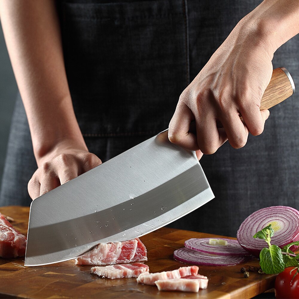 Forged Damascus Cleaver Knife Stainless Steel Chinese Vegetable Meat Chopping Kitchen Knives Cleaver Slicing Chef Knife