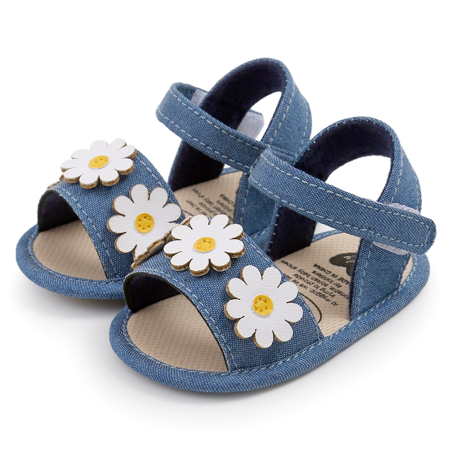 Scarpe da bambina estive con sandali a fiori per 0-18 mesi: B / 0-6 mesi