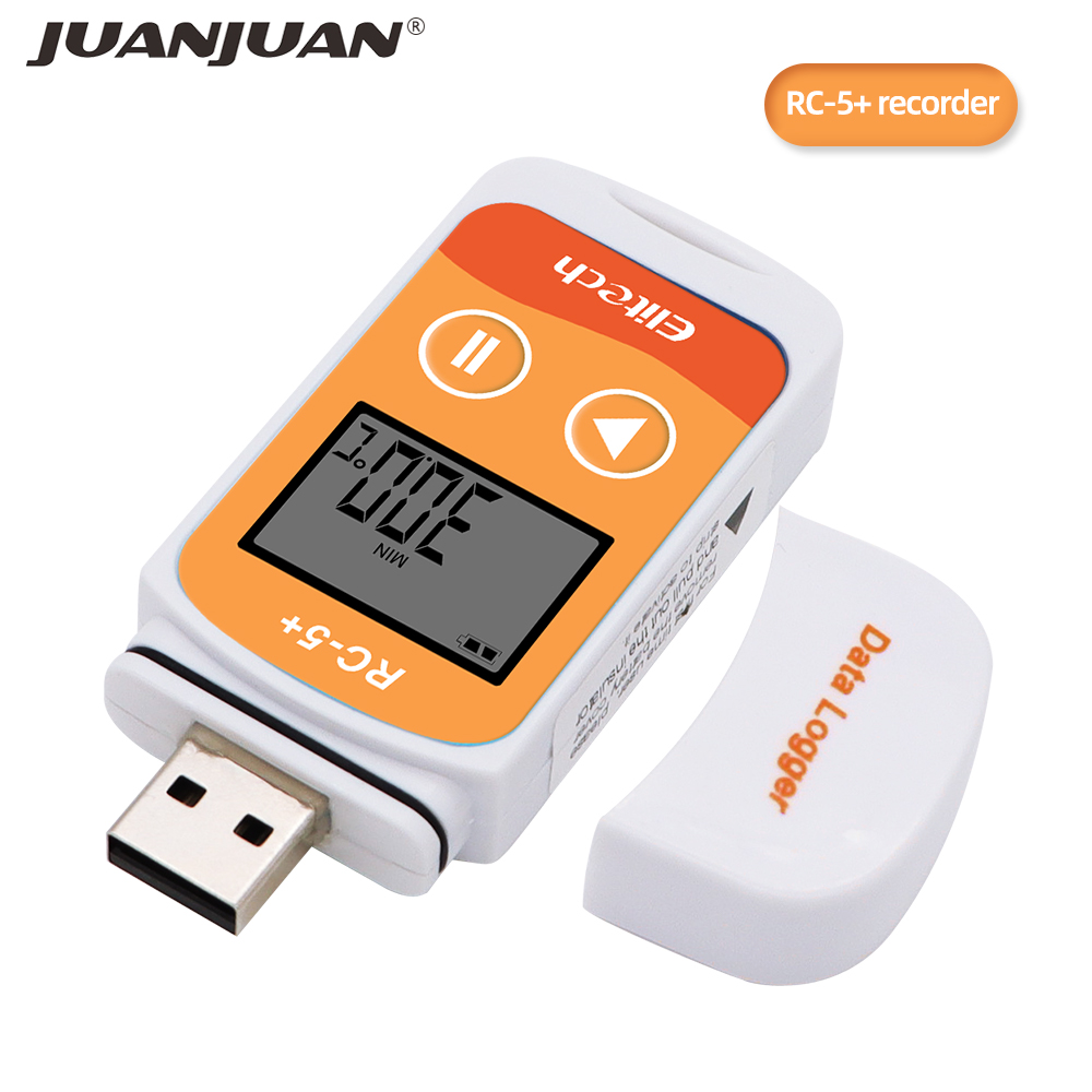 Elitech RC-5+ USB Data Logger - Genanvendelig PDF Temperatur Data Logger til Kølekæde: Orange