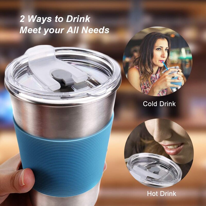 Stainless Steel Kids Cups with Lids,16Oz Spill Proof Kids Tumbler with Lids,Metal Kids Water Cups with Lids