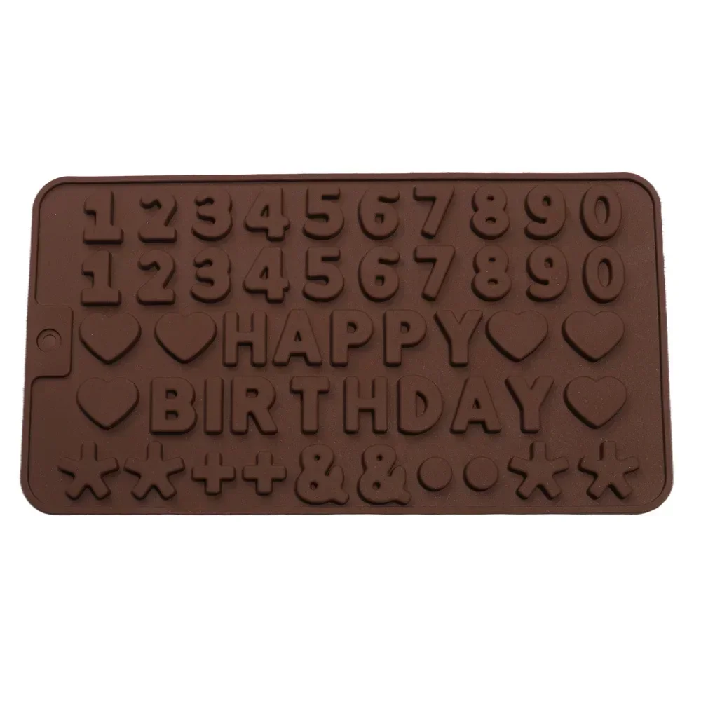 Silikonform 26 bokstäver siffror alfabet tårtdekoration bakform chokladform matlagningsverktyg mat gör-det-själv baktillbehör: Default Title