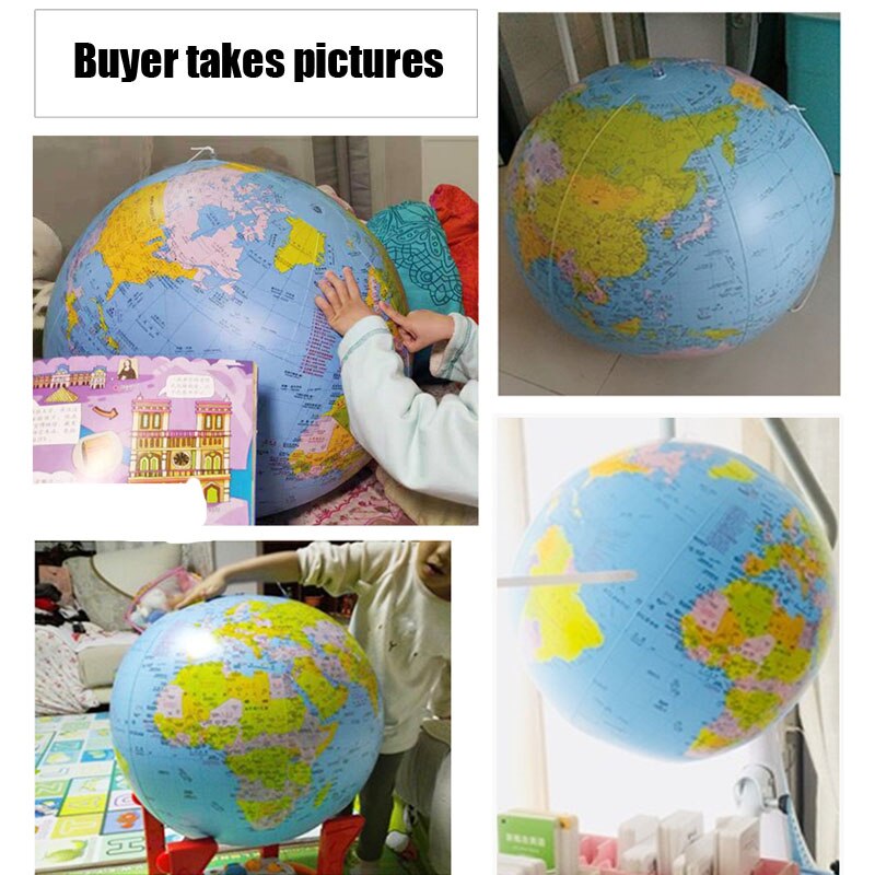 54cm oppustelige globuskort bold geografi læring uddannelsesmæssig verden jord hav badebold børn geografi undervisningsmateriale