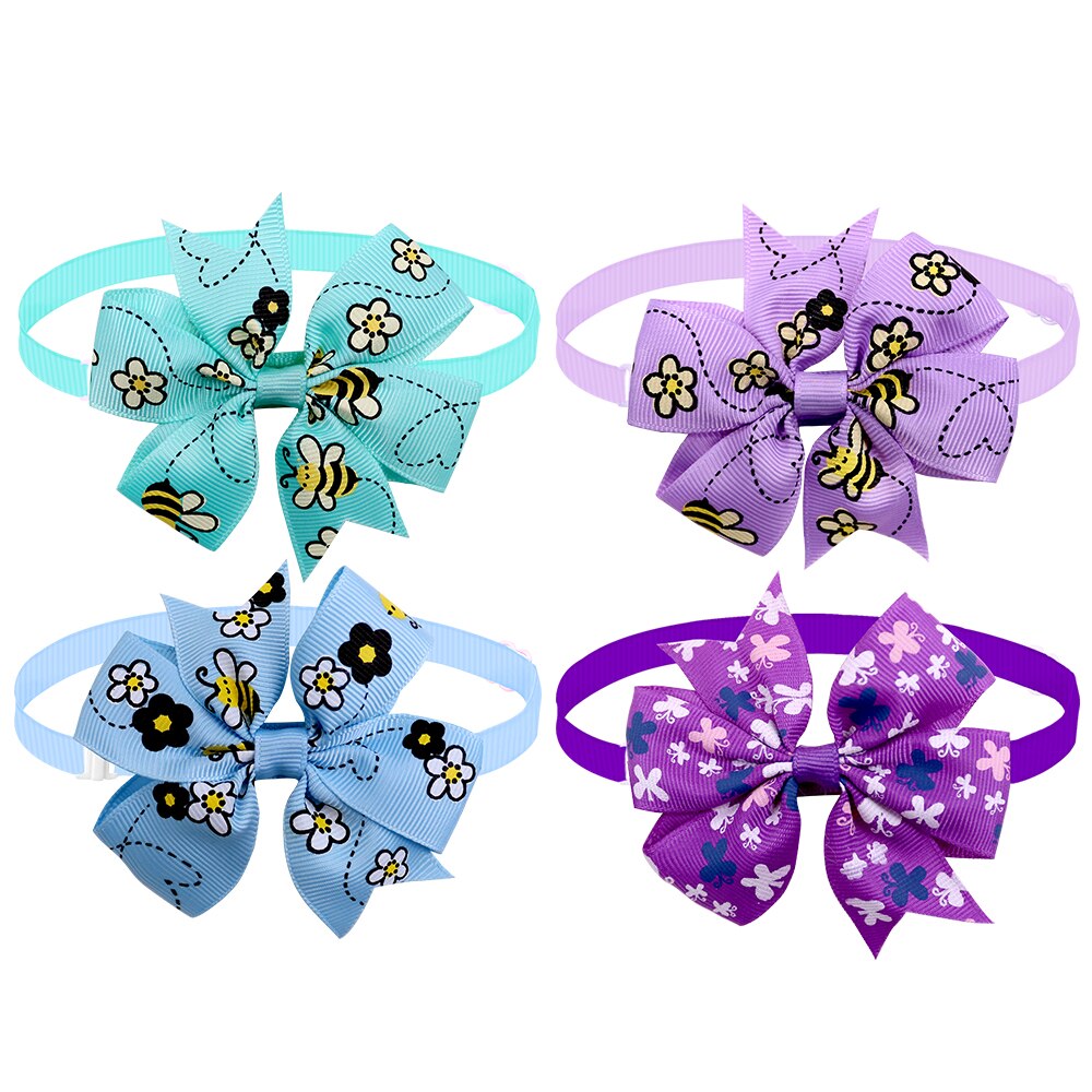 60 stk hund kat sløjfer sød blomst og bier kæledyr hvalp justerbar sløjfe sløjfer hund tilbehør hundepleje produkter kæledyr forsyninger