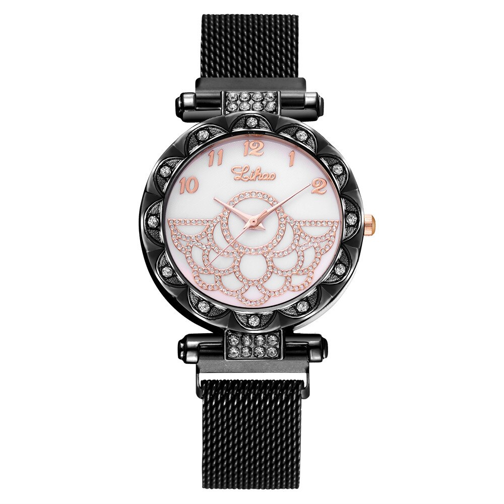Vrouwen Horloges Luxe Strass Rose Goud Dames Horloges Legering Magnetische Vrouw Armband Horloge Klokken Relogio Feminino Часы