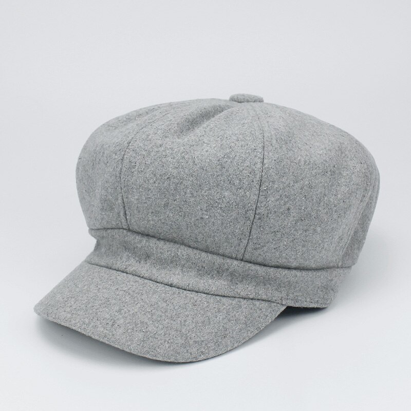 Retro vinter kvinnlig basker duckbill murgröna keps kvinna flicka platt cabbie newsboy varm hatt svart / vin konstnär bomull kvinnor hatt: B