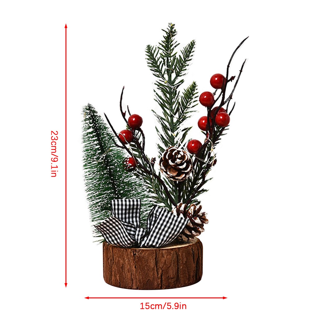 Merry Christmas Desktop Xmas Tree Ornament Home Office Table Top Glowing Tree Decor Year Decoration