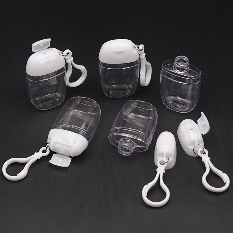 Travel Plastic Transparent Bottling With D-shape Carabiner Portable Packaging Bottle Durable Stylish Travel Bottles