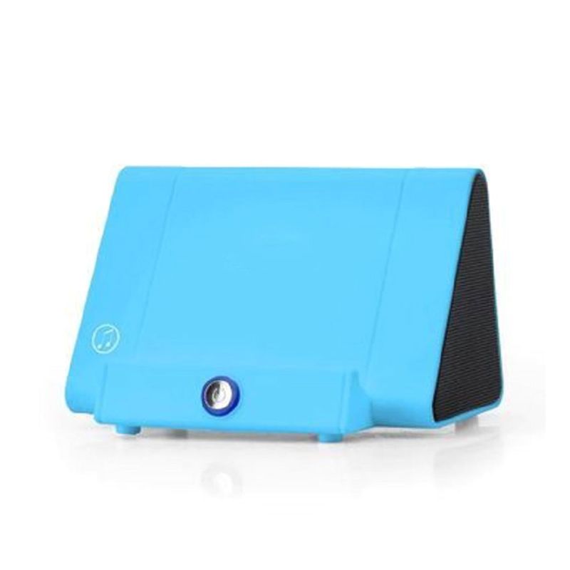 Portable Wireless Induction Speaker Auto-sensing Speakers Mobile Phone Stand Mini Sound Box Audio Sensors Super Bass Loudspeaker: Blue