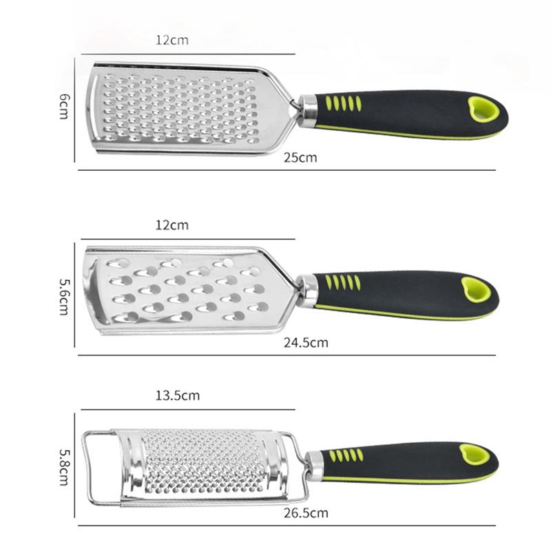 4Pcs Kaas Rasp Set Rvs Handheld Voedsel Rasp Citrus Citroen Zester Met Borstel Gember Knoflook Chocolade Keuken Gereedschap