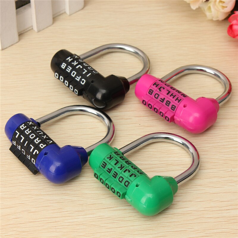 Plastic Shell and Stainless Steel Shackle Five Digit Number Wordlock Word Combination Security Padlock Hardened Steel