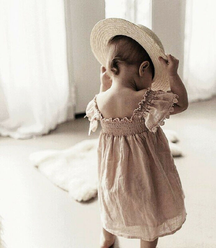 Cute Toddler Kid Baby Girl Clothes Ruffle Sleeve Dress Tutu Short Dress Sundress
