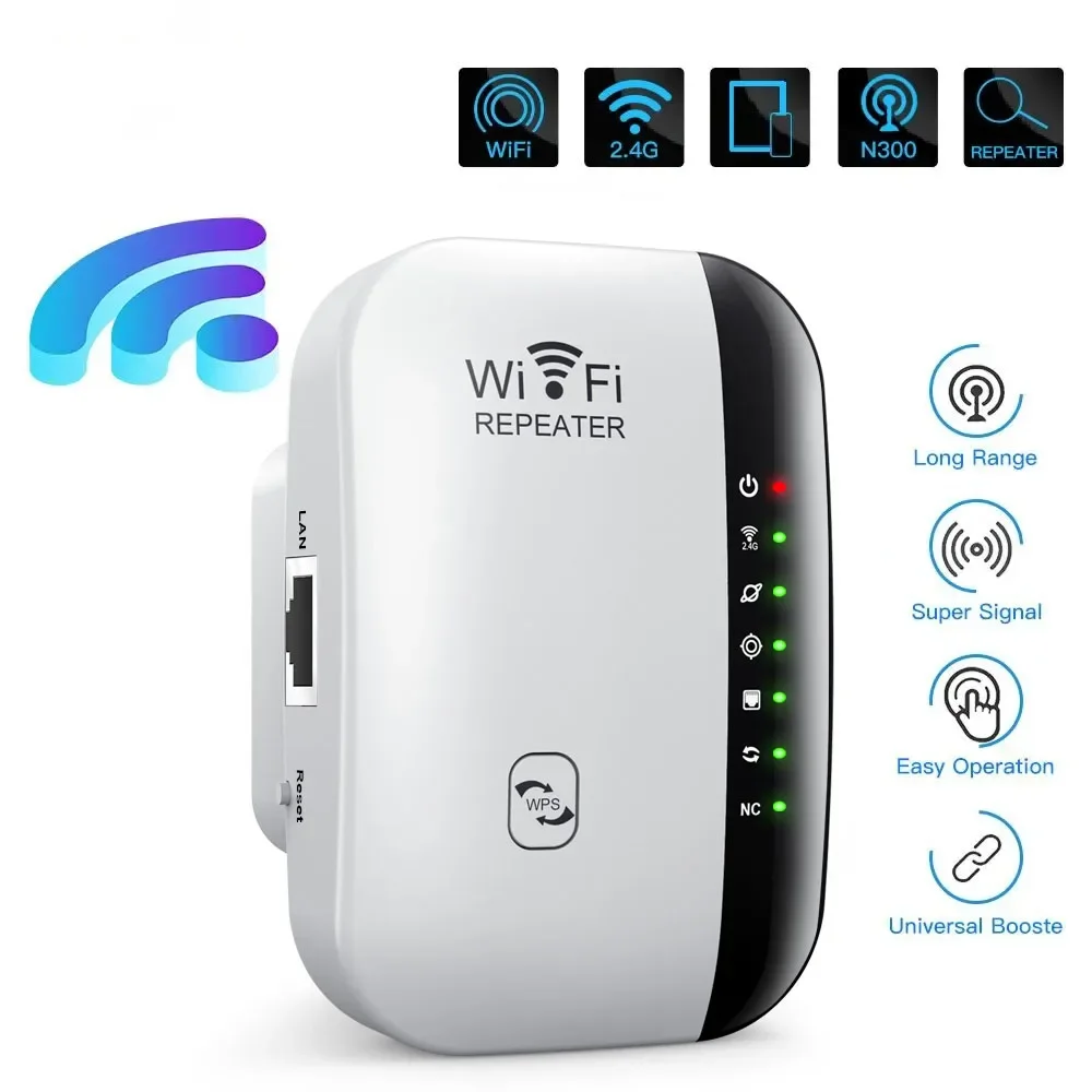Third Generation Seven-lamp 300Mbps Wireless WIFI Repeater 2.4G Router Range Extender Wi-Fi Signal Amplifier Home