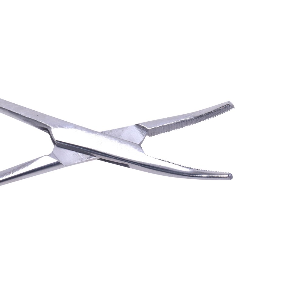Stainless Steel Fishing Curved Tip Hemostat 12.5cm Haemostatic Locking Clamps Forceps Scissors Pliers