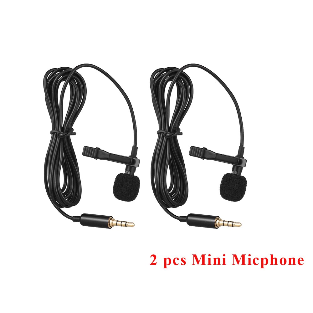 Andoer EY-510A 2/3/5 Pcs Mini Draagbare Clip-On Revers Lavalier Condensator Microfoon Bedrade Microfoon Voor Smartphone Pc laptop: 2 PCS