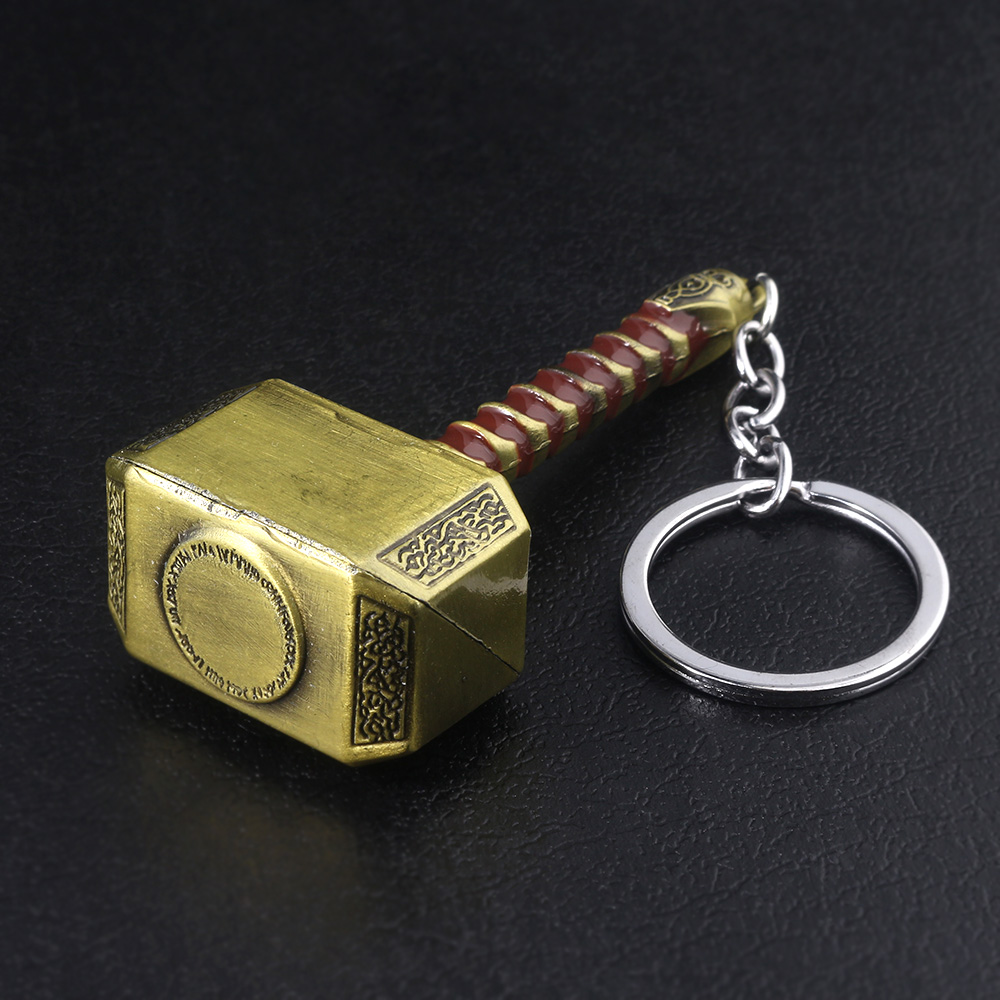 Thor Hammer Metall Schlüsselanhänger Film Schmuck Schlüsselanhänger Cosplay Stütze Schlüsselhalter für Fans Tasche Ornament Auto Anhänger