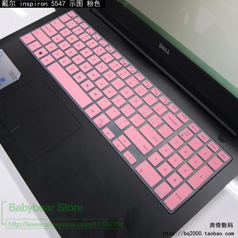 15.6 inch laptop keyboard cover Protector for Dell inspiron 15 7559 7000 3543 3559 3558 5559 3000 5000 15CR series 15cr-4528b: pink