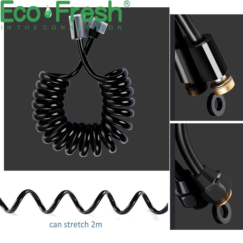 Ecofresh Bidets Zwart Badkamer Bidet Wc Kraan Bidet Koud Water Hygiënische Douche Moslim Douche Enkel Gat Draagbare Spuit