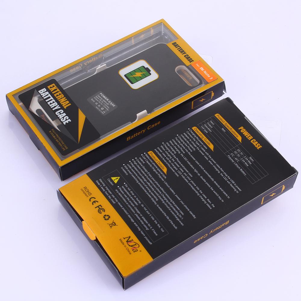 Funda de batería externa de respaldo de 6800mAh para cargador tipo batería externa Xiaomi Mi Note 3