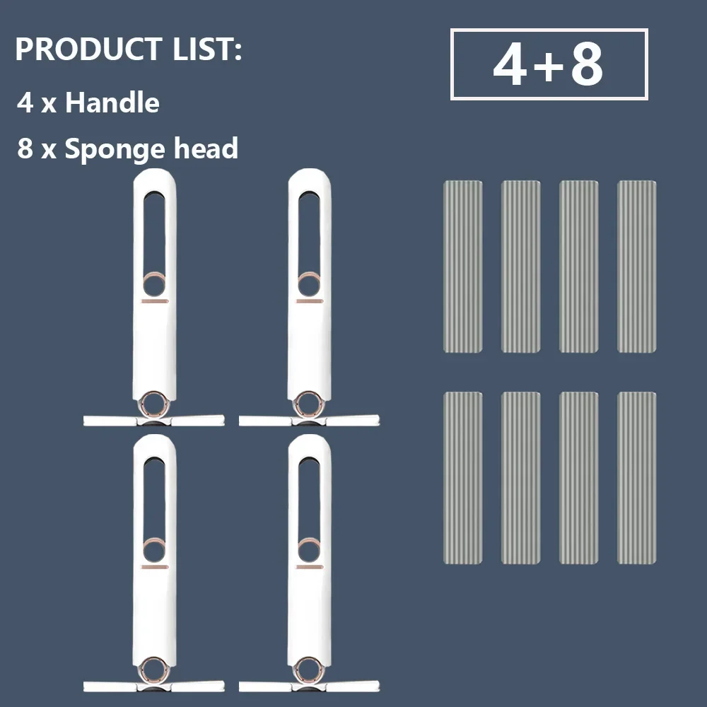 2-24 Stuks Mini Mop Krachtige Squeeze Mini Mop Vouwen Met Zelfknijpen Vloer Keuken Wc Wassen Bureau raam Auto Schoon Gereedschap: Licht Geel
