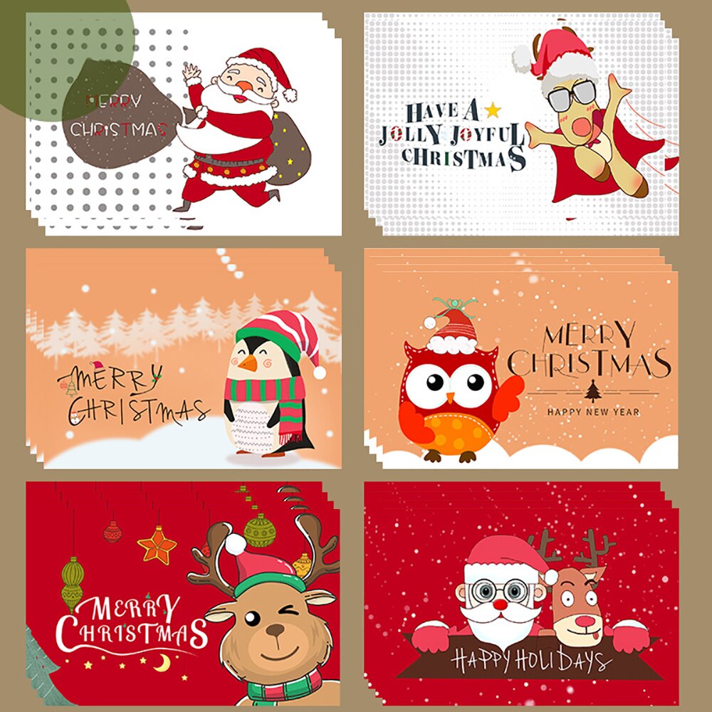 24pcs Christmas Cards Merry Christmas Year Party Invitation Letter Greeting Cards Wrap Decoration Cards Party Supplies: H