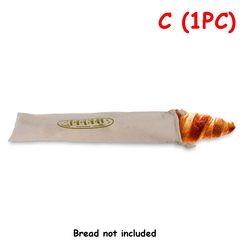Linnedbrødposer, der kan genanvendes løbebånd til loaf baguette brødopbevaringspose: C