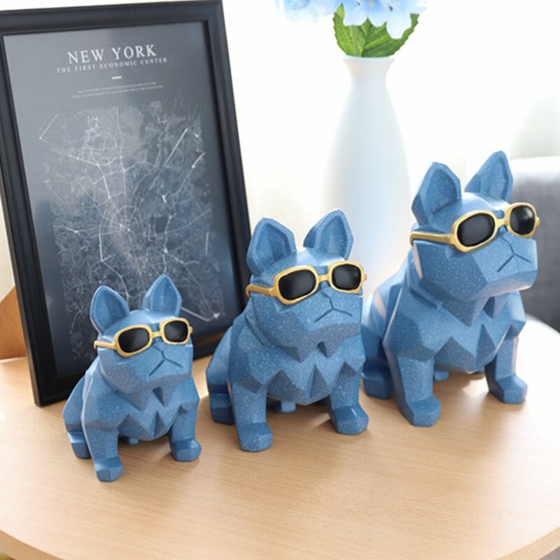 Hucha creativa nórdica geométrica Origami gafas de resina perro de la suerte hucha decoración del hogar hucha Decoración