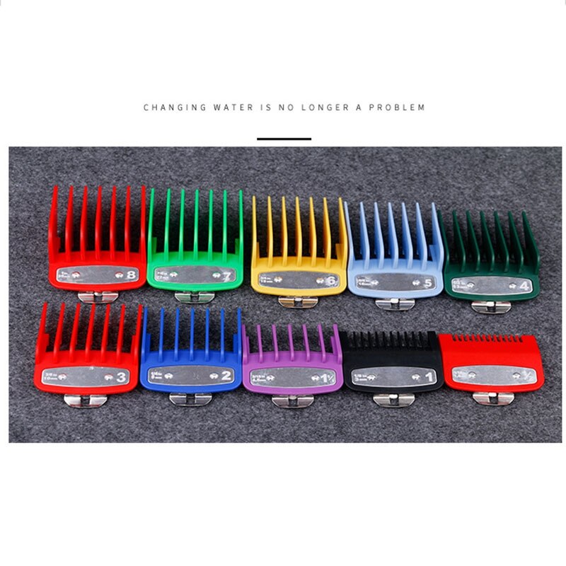 10Pcs Barber Shop Styling Comb Sets Transparent Clipper Hair Limit Comb Trimmer Attachment Hairdresser Hair Clipper