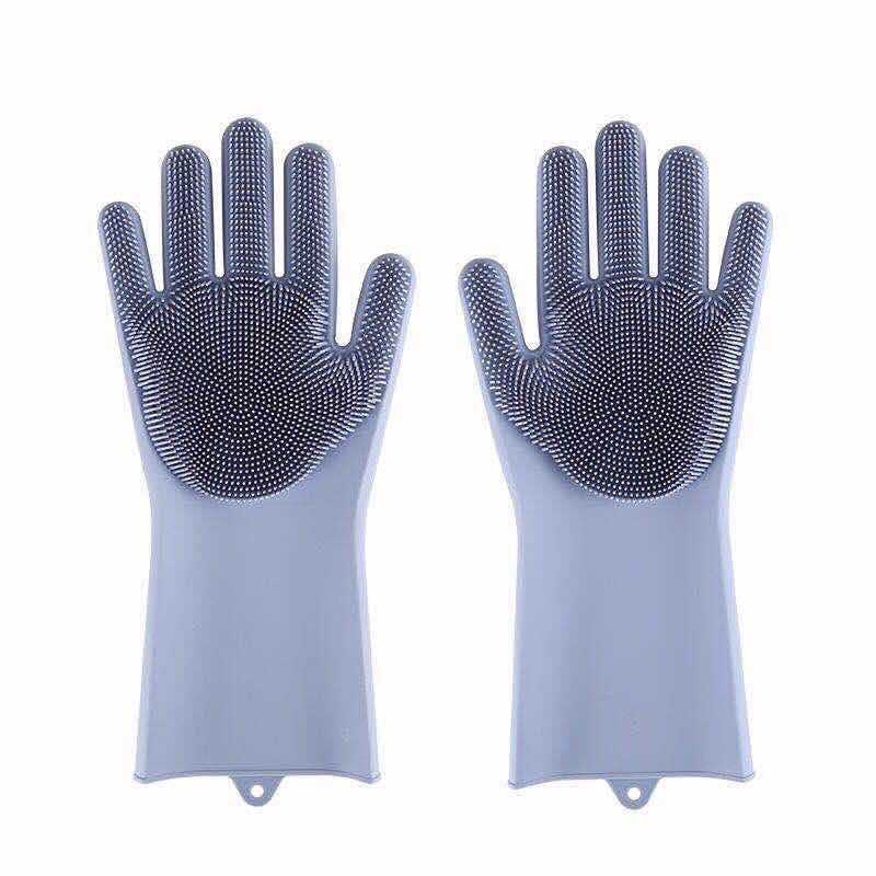 1 paire de gants de nettoyage de vaisselle magique en caoutchouc de Silicone gant de lavage de vaisselle pour ménage épurateur cuisine outil propre gommage