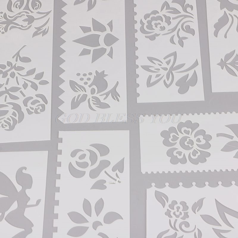 8 Stks/set Kids Plastic Tekening Sjabloon Heersers Stencils Diy Schilderen Diy Maken School Supply Gereedschap Craft