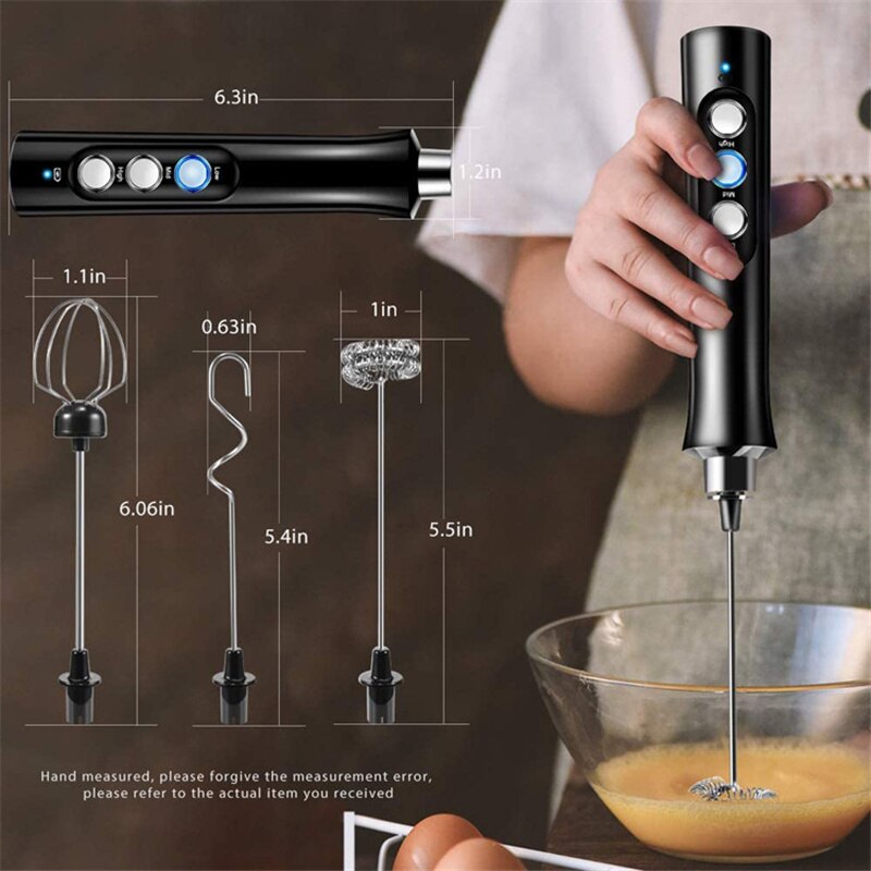 Handheld Electric Mixer Blender Milk Frother Coffee Cappuccino Mixer Tools USB Recharge Stainless Bubble Maker Whisk Portable