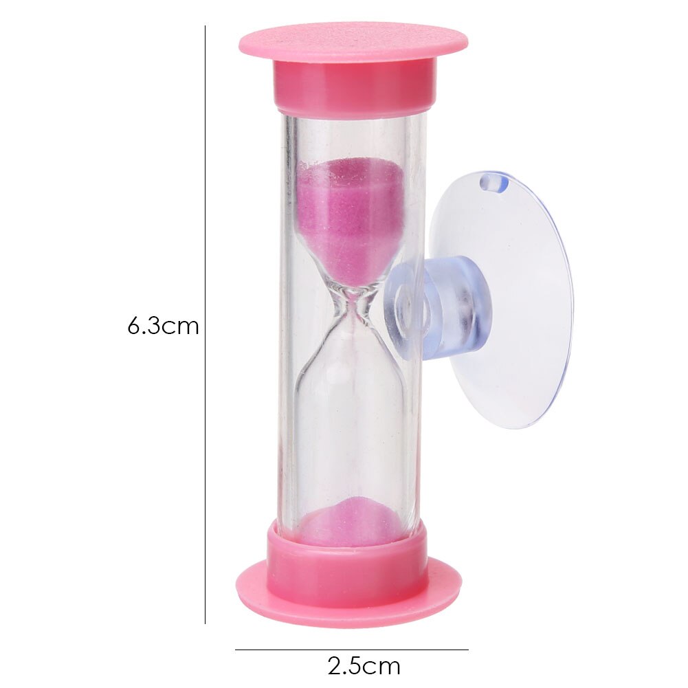 2min Plastic Hourglasses+Suction Cup Sand Handmade Fine Workmanship Plastic Sandglass Timer Children Time Unique Toys: Pink