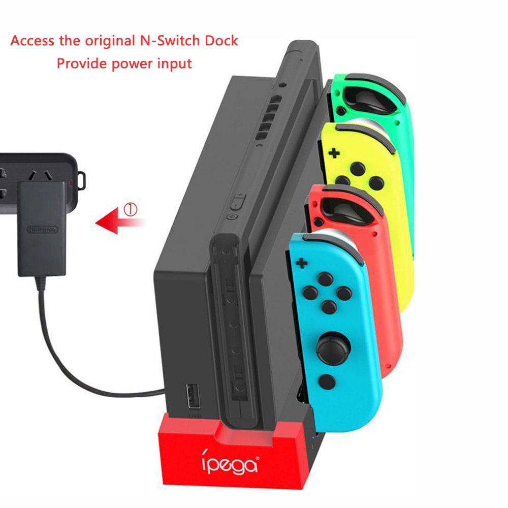 Joycon Oplader Voor Nintendo Switch 4 Poorten Opladen Dock Vreugde-Con Stand Station Houder