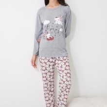 Trendyol Printed Knitted Pajamas Set THMAW21PT0822: XL