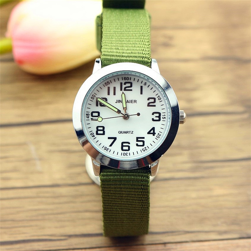 simple boys and girls learn to time number quartz watch kids luminous hands tutor nylon sports Dibujos de reloj