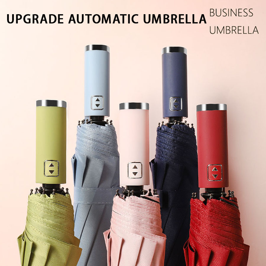 Stylish Automatic Umbrella - UV Protection, Windproof with 10 Reinforced Ribs, for Sun & Rain