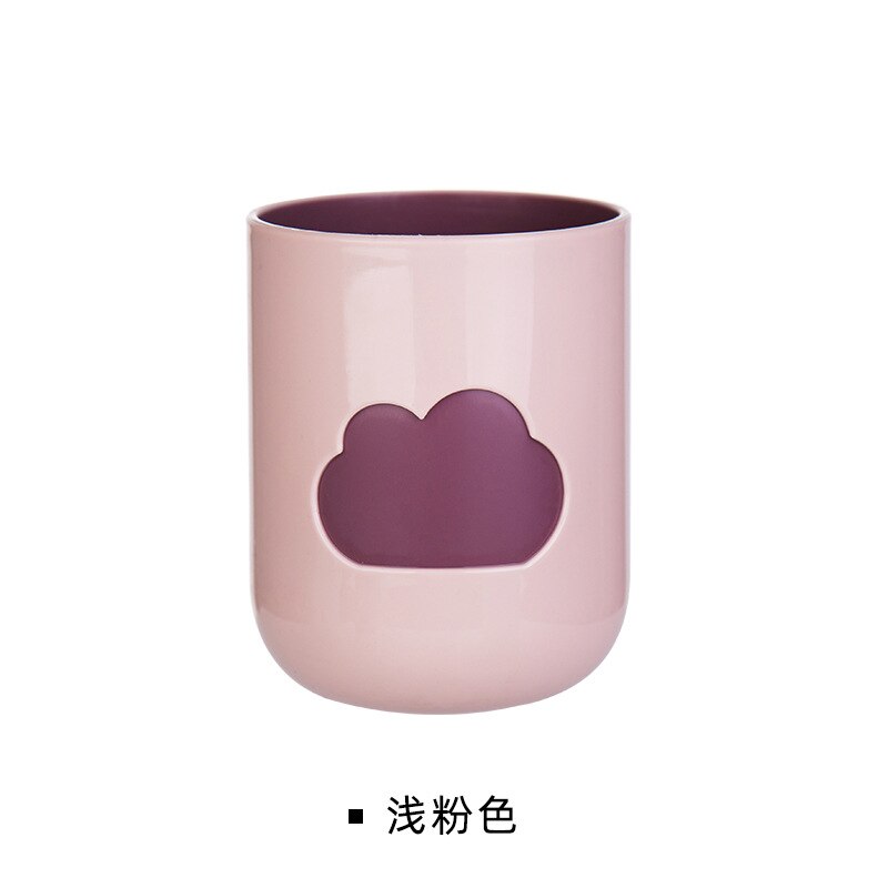 Kotitalouksien harjauskuppi moderni yksinkertainen sarjakuva pilvi muovi seinälle kiinnitettävä hammasharjateline kylpyhuoneen mukit: A