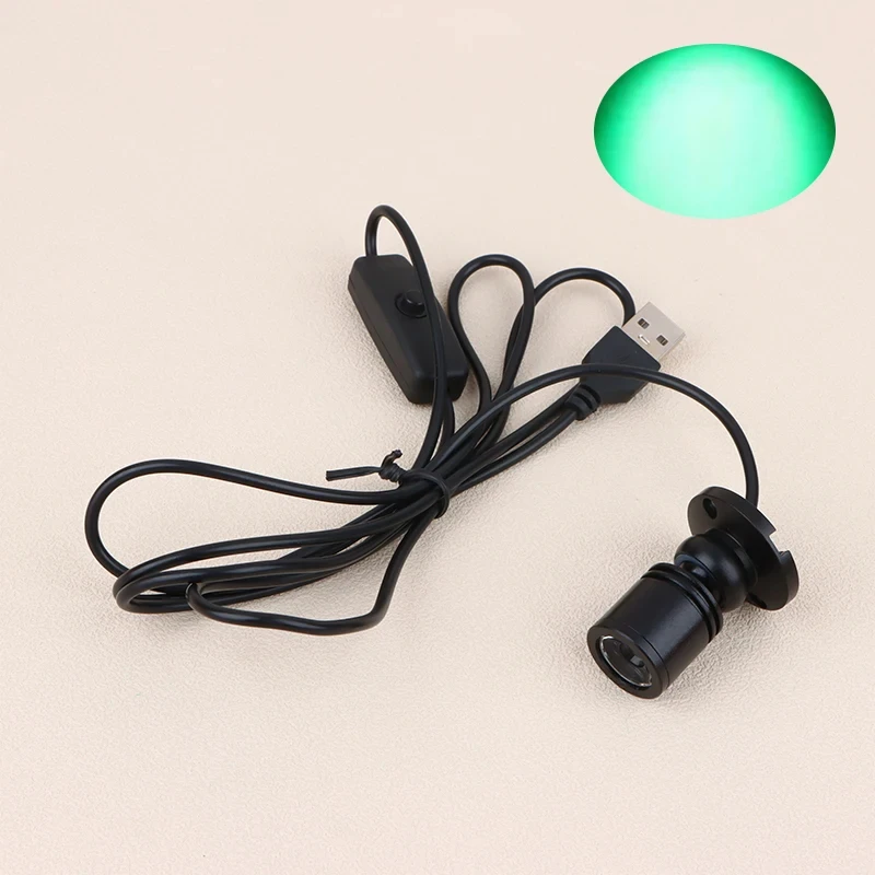 Mini led-spotlight med 3w smykkedisplays og  dc5v med kontakt, usb-interface, butiksskab, legetøjsdekoration, fokuslys til skrivebordet: Hvid