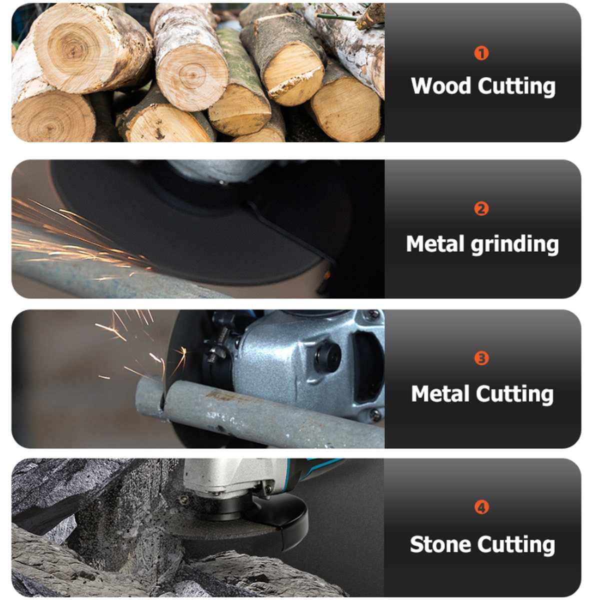 860W 125mm Brushless Cordless Angle Grinder Variable 2 Speed DIY Cutting Grinder Machine Power Tools For Makita 18V Battery