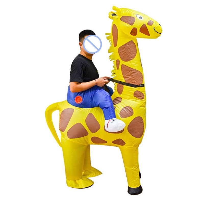 Yellow Giraffe Halloween Adult Cosplay Inflatable Suit Festive Party Clothing Set Carnival Party Event Funny Costumes