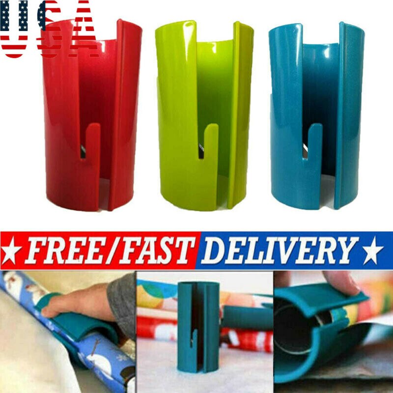 Sliding Wrapping Paper Cutter Christmas Wrapping Paper Roll Cutter Tool Cuts the Prefect Line Every Single Time