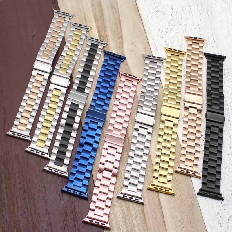 Apple montre bracelet acier inoxydable bracelet iWatch bracelet métal rose 38 40 42 44 sangle boucle apple série 4 3 2 1