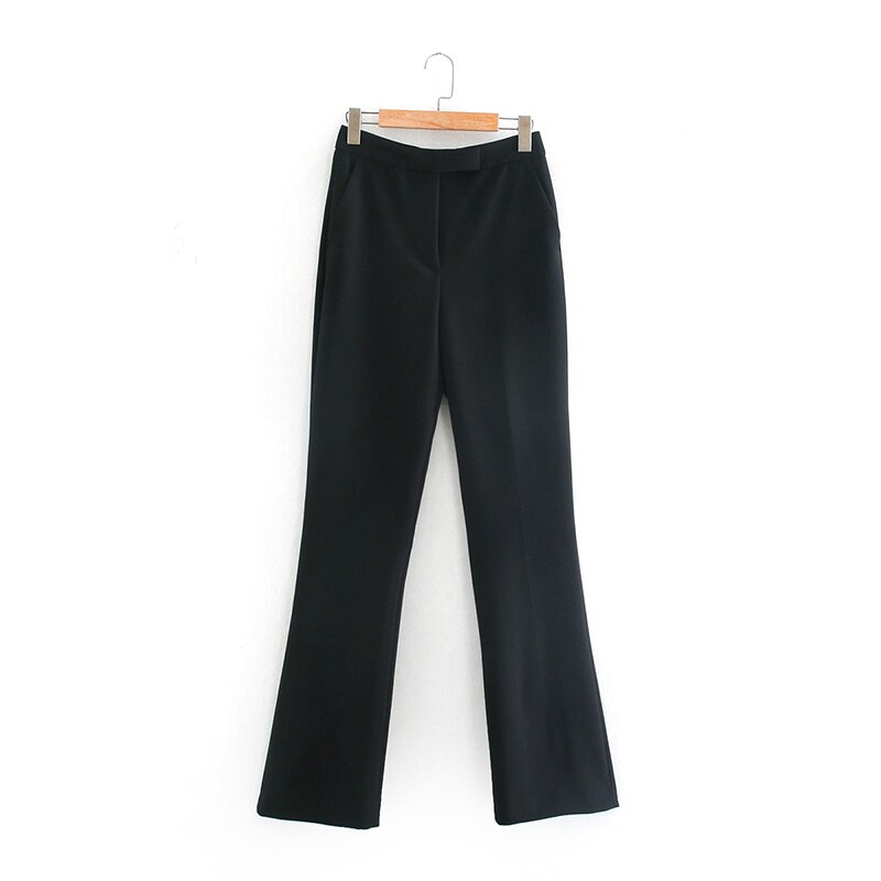 Efterår vintage 2- delt sæt kvinder blazere smarte dobbeltradet blazer jakke frakke+ bukser jakkesæt kvinder bukser sæt: Farve 2 kun bukser / S