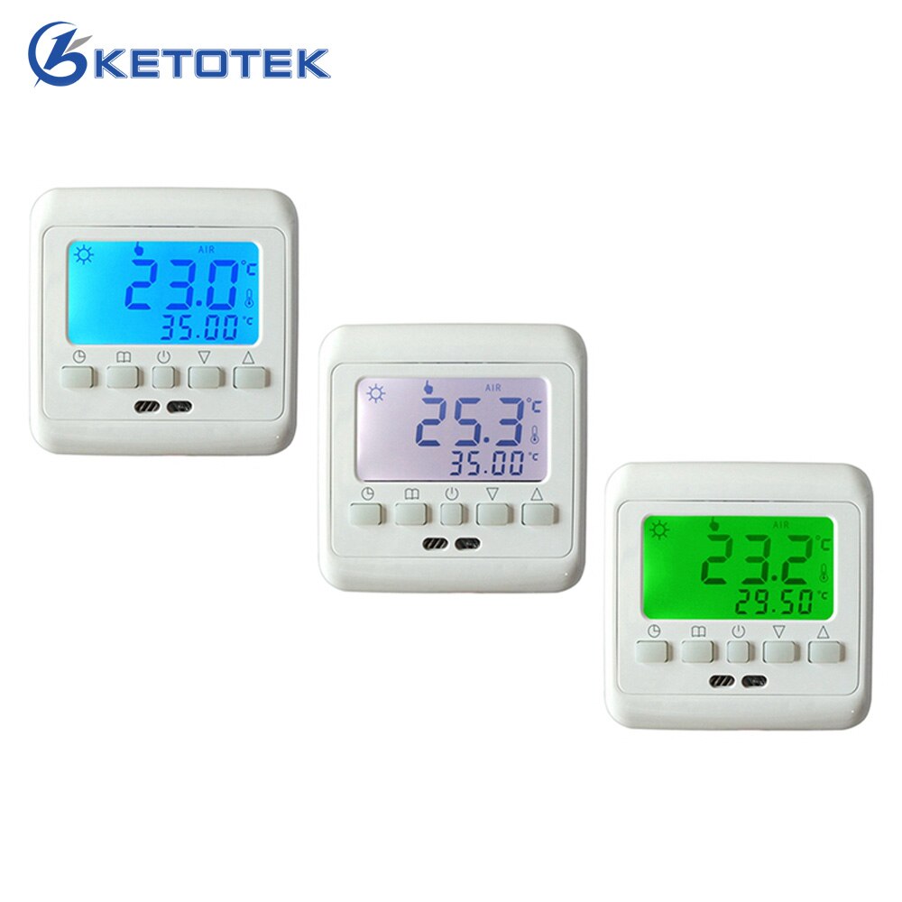 Decdeal Kamerthermostaat gasboiler verwarming wifi rond LCD touchscreen programmeerbare thermostaat met achtergrondverlichting 0.5 °C nauwkeurigheid spraakbesturing app afstandsbediening