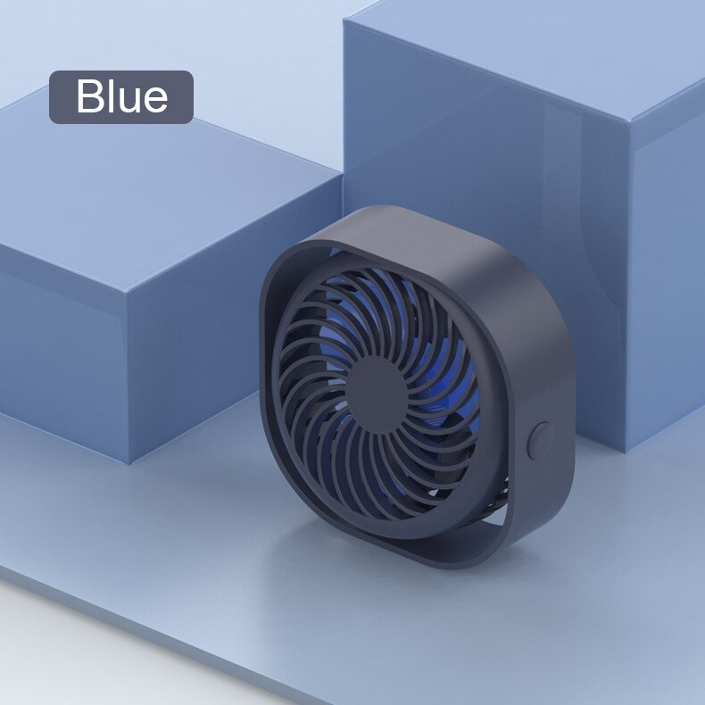 USB Aufladbare 3 Geschwindigkeit Mini USB Schreibtisch Fan Persönliche Kühlung Fans 360 Drehung Einstellbar Winkel für Sekretariat Heimat Reisen Auto: Blau