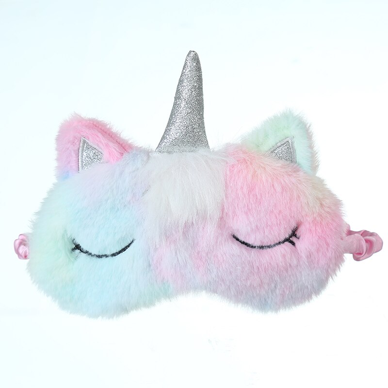 Cartoon Kids Unicorn Cute Student Girls Sleep Rest Eye Mask Portable Shade Cover Travel Relax Blindfolds Eyepatch: Colorful Unicorn