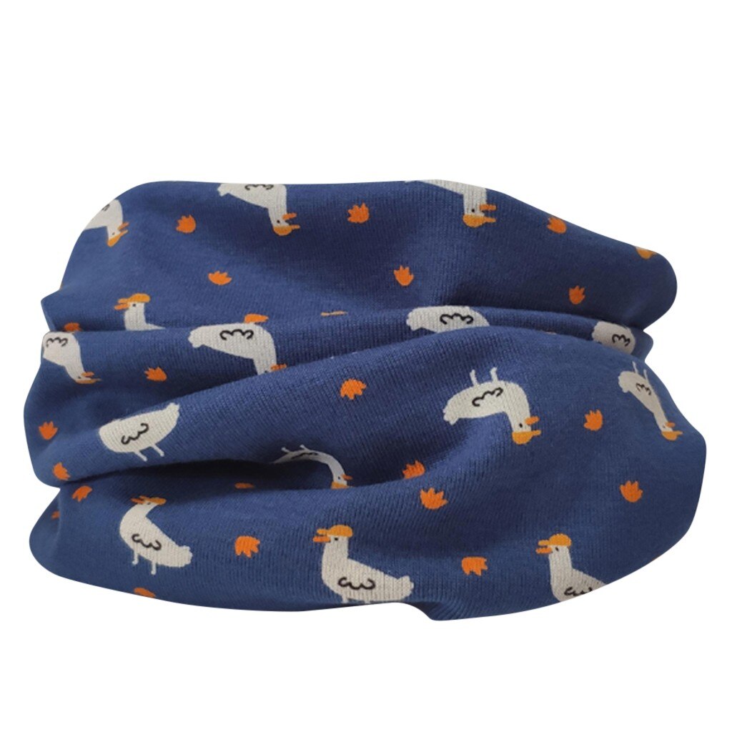 Spring Autumn Winter Children Warm Scarf For 0-10 Years Old Kids Boy Girl Neck Collar Baby Cartoon Scarves Warm Collar: Navy