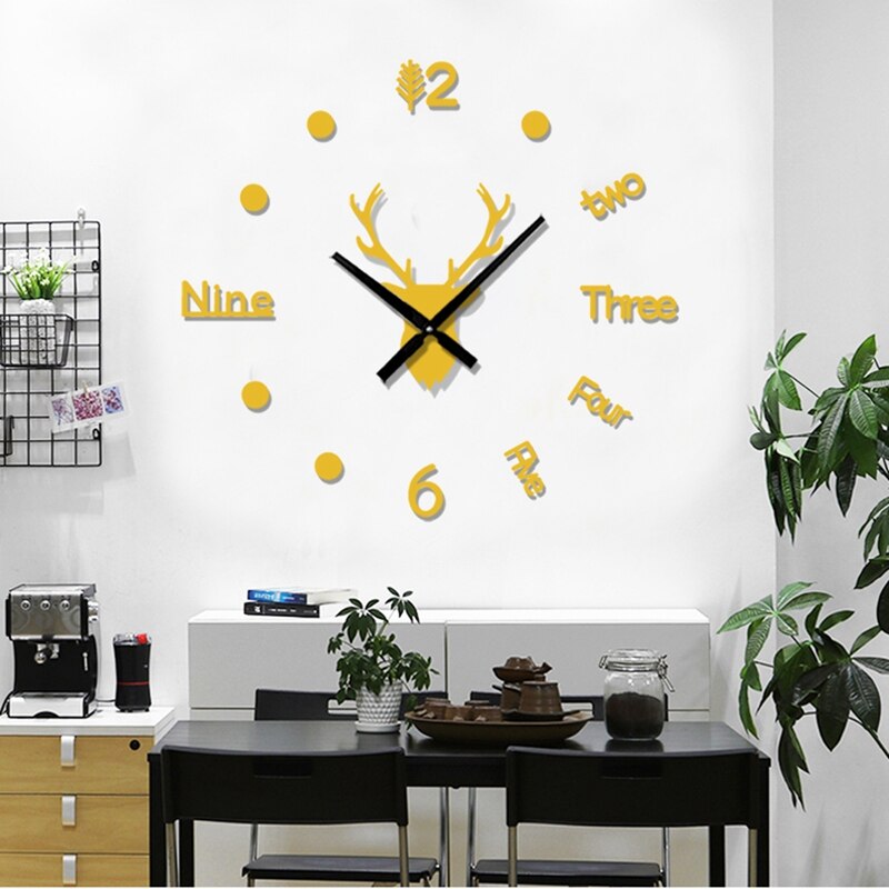 Reloj de pared con cabeza de venado en 3D, – Grandado