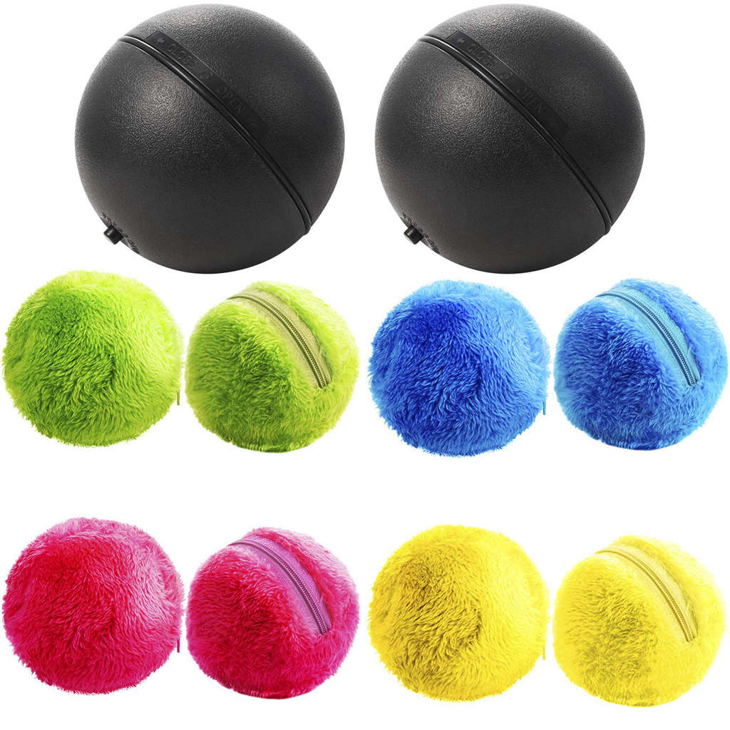 Dog Cat Pet Interactive Toy Mop Robot Ball Practical Magic Toy Nontoxic Safe Automatic Roller Ball Magic: 2ball 8bag color box